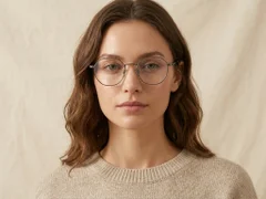 Oval Gray Titanium Glasses #BS0218-0072