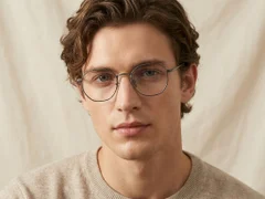 Oval Gray Titanium Glasses #BS0218-0072