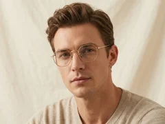 Oval Golden Titanium Glasses #BS0218-0073