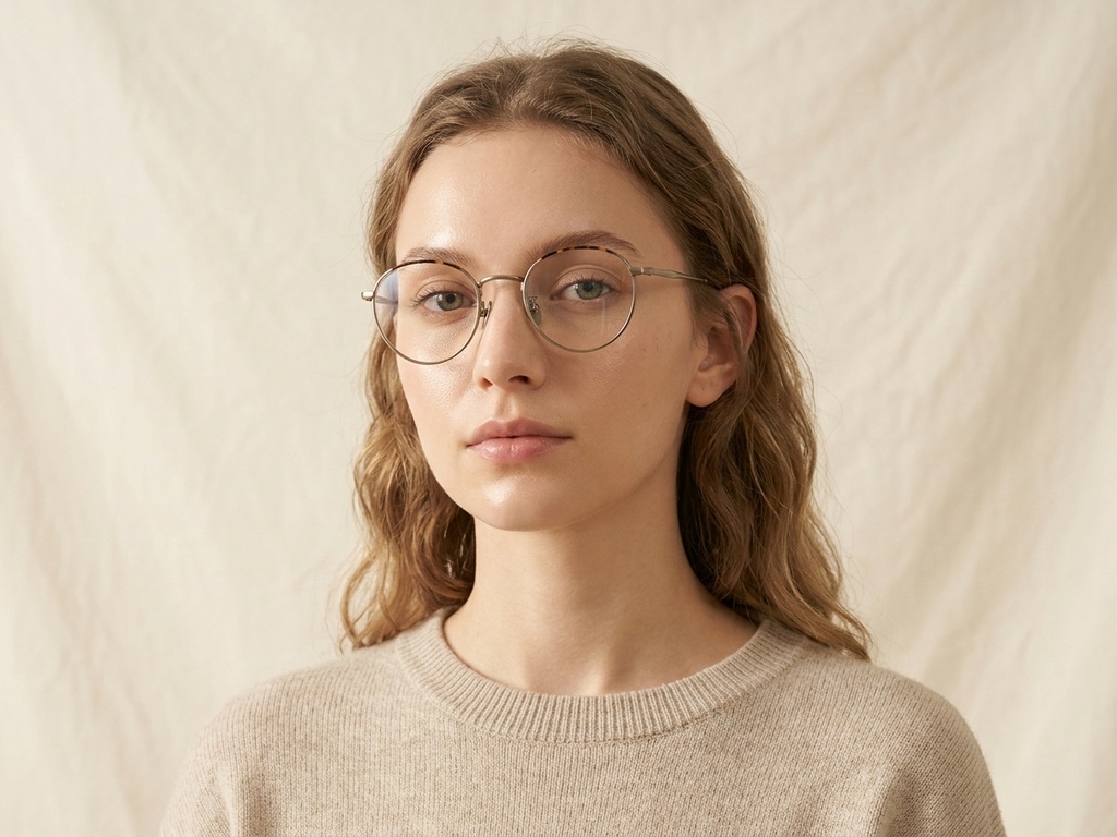 Oval Gray Titanium Glasses #BS0218-0076