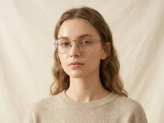 Oval Gray Titanium Glasses #BS0218-0076