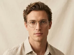 Oval Gray Titanium Glasses #BS0218-0076