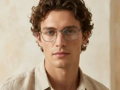 Oval Gray Titanium Glasses #BS0218-0077
