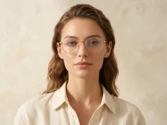 Oval Golden Titanium Glasses #BS0218-0078