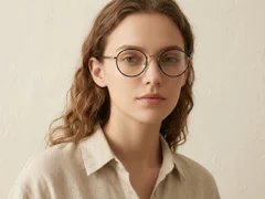 Round Black Titanium Glasses #BS0218-0081