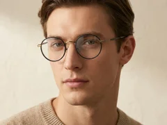 Round Black Titanium Glasses #BS0218-0081