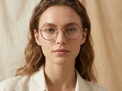 Round Red Titanium Glasses #BS0218-0082
