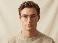 Round Red Titanium Glasses #BS0218-0082