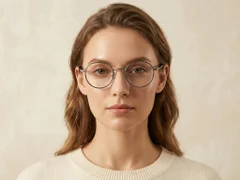 Round Black Titanium Glasses #BS0218-0083