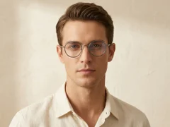 Round Black Titanium Glasses #BS0218-0083