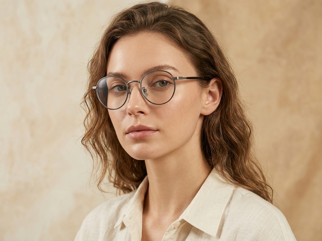 Round Black Titanium Glasses #BS0218-0087