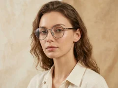 Round Black Titanium Glasses #BS0218-0087