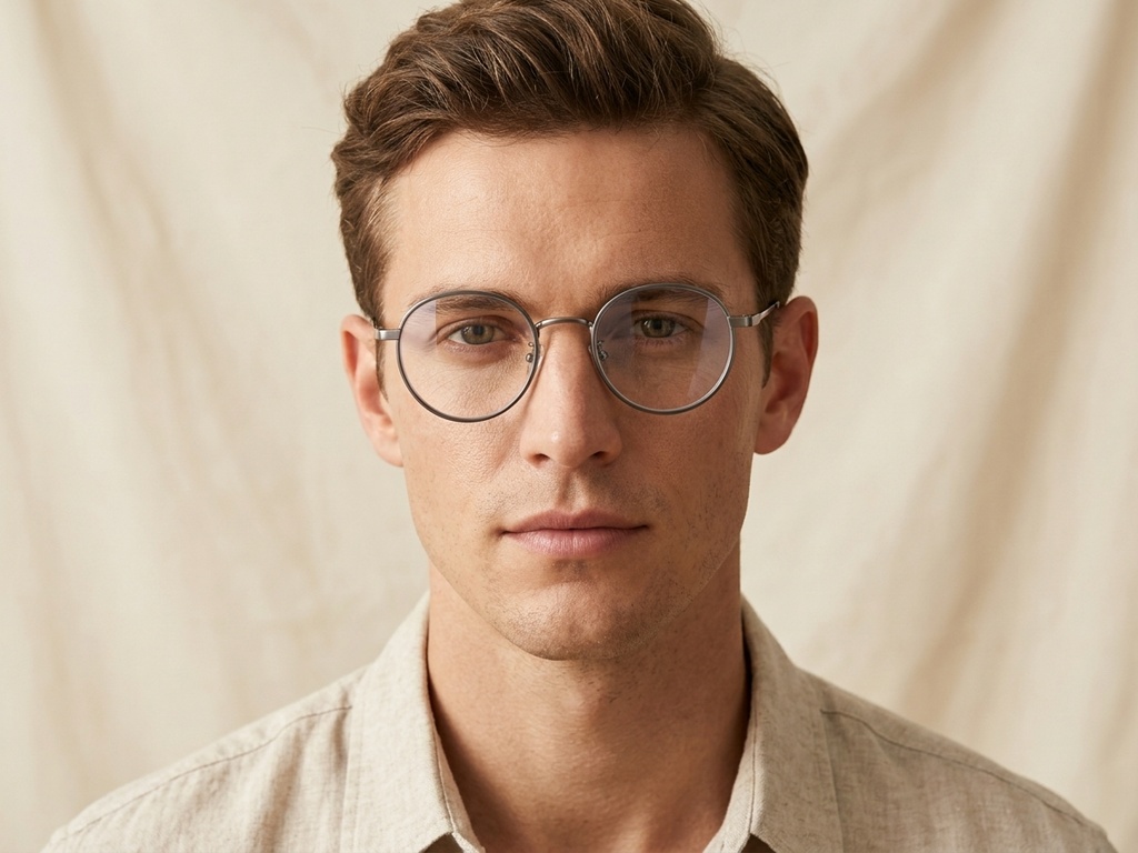 Round Black Titanium Glasses #BS0218-0087