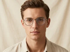 Round Black Titanium Glasses #BS0218-0087