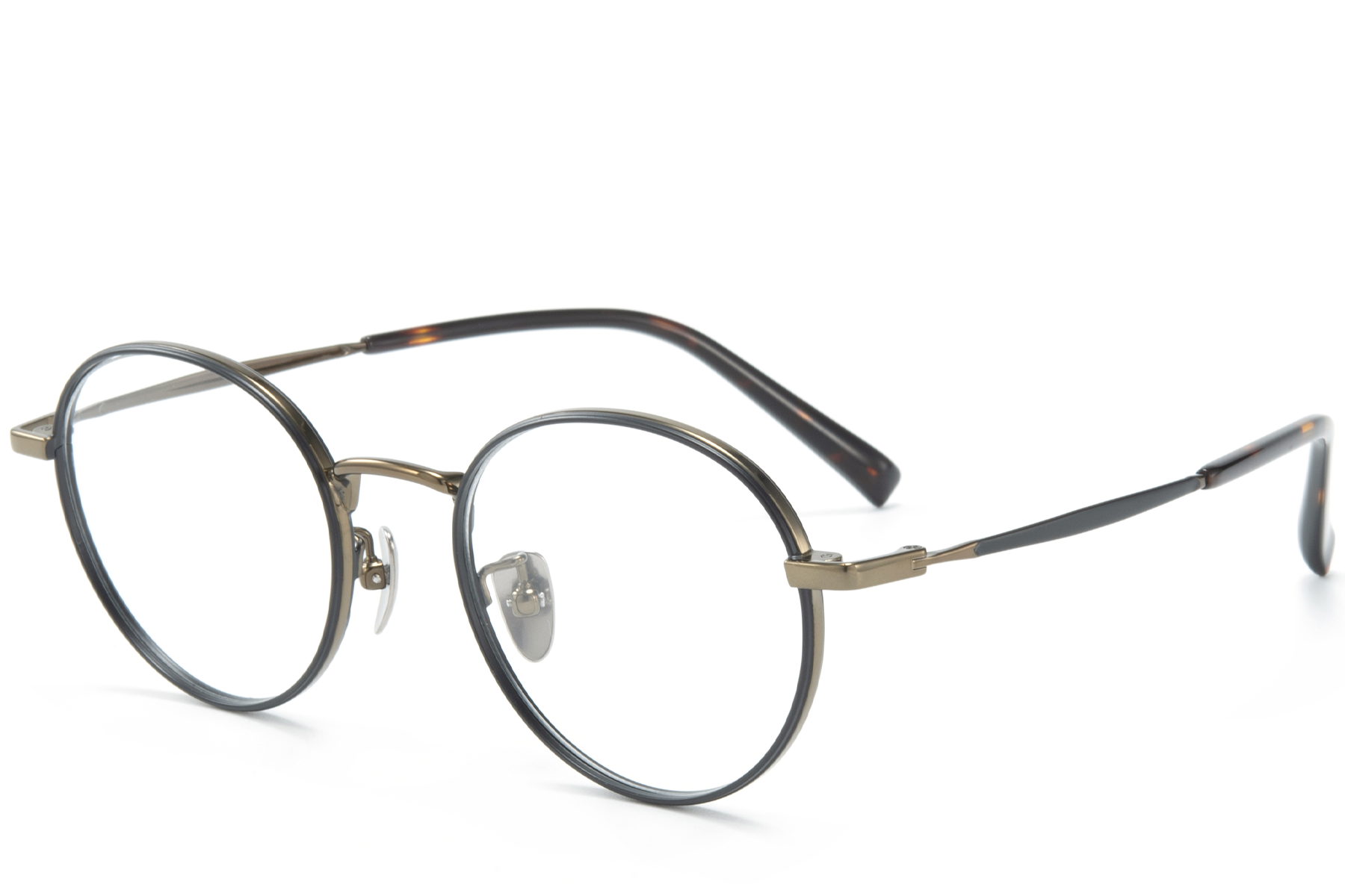 BS0218-0089_Black_Round_Titanium_Glasses_corner