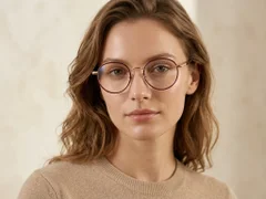 Round Red Titanium Glasses #BS0218-0090