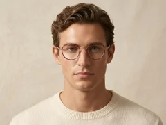 Round Red Titanium Glasses #BS0218-0090
