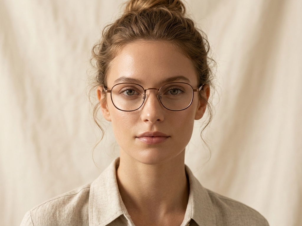Rectangular Brown Titanium Glasses #BS0218-0092