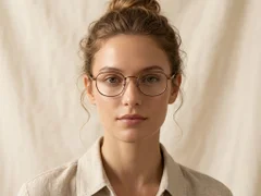 Rectangular Brown Titanium Glasses #BS0218-0092