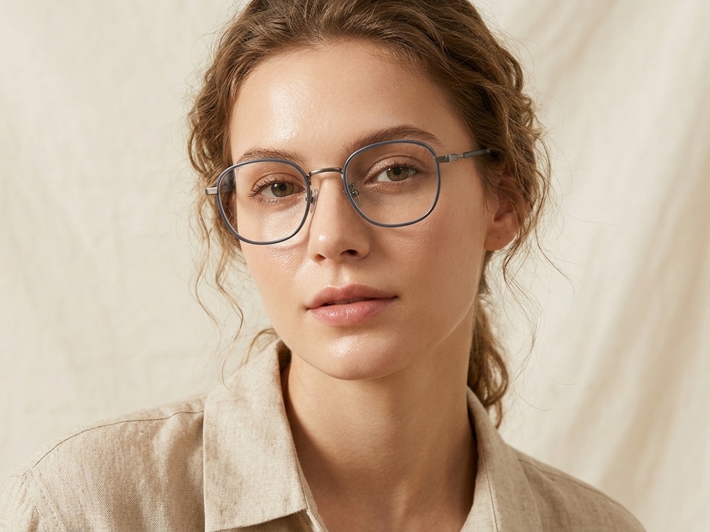 Rectangular Gray Titanium Glasses #BS0218-0094