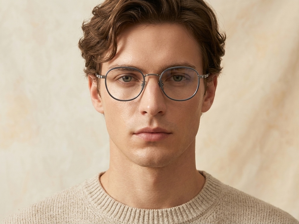 Rectangular Gray Titanium Glasses #BS0218-0094