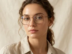 Round Brown Titanium Glasses #BS0218-0096
