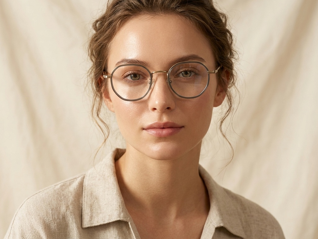 Round Black Titanium Glasses #BS0218-0097
