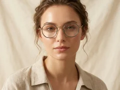 Round Black Titanium Glasses #BS0218-0097