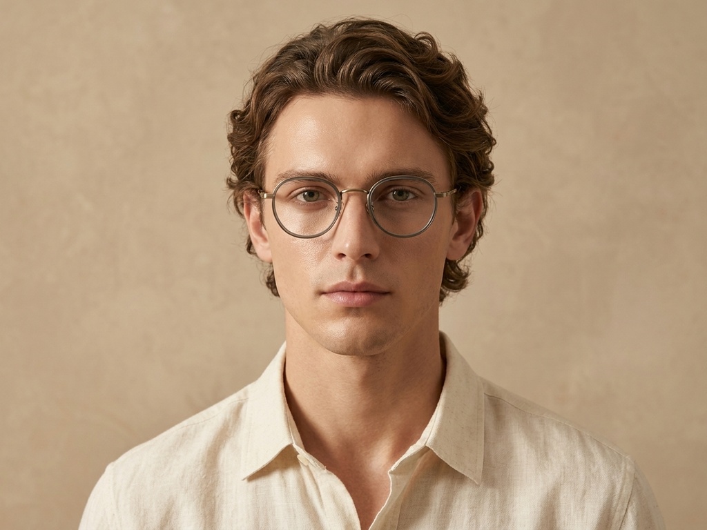 Round Black Titanium Glasses #BS0218-0097