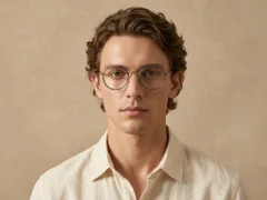Round Black Titanium Glasses #BS0218-0097