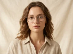 Round Brown Titanium Glasses #BS0218-0100