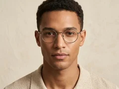 Round Brown Titanium Glasses #BS0218-0100