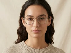 Round Brown Titanium Glasses #BS0218-0101