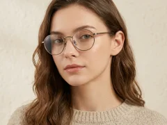 Round Brown Titanium Glasses #BS0218-0101