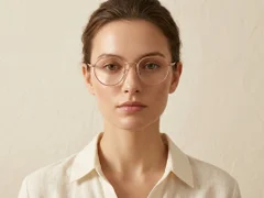Gafas redondas de titanio dorado #BS0218-0103