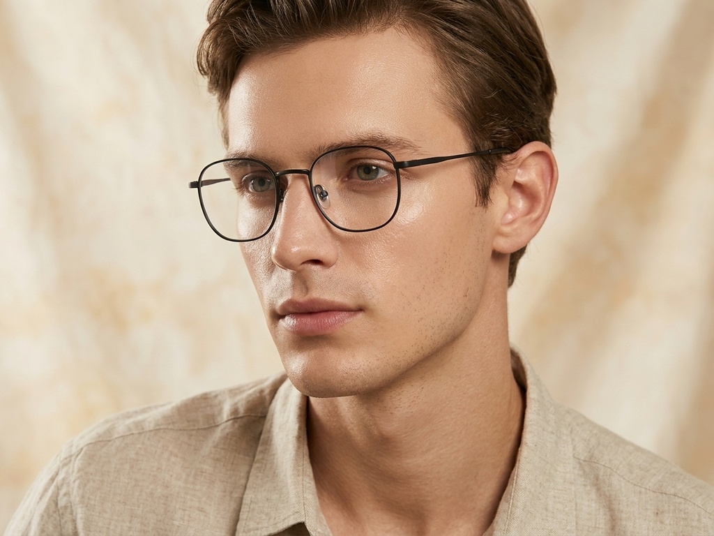 Rectangular Black Titanium Glasses #BS0218-0105