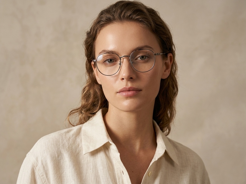 Rectangular Brown Titanium Glasses #BS0218-0106