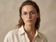 Rectangular Brown Titanium Glasses #BS0218-0106