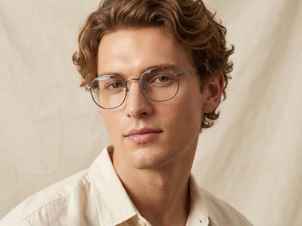Rectangular Brown Titanium Glasses #BS0218-0106