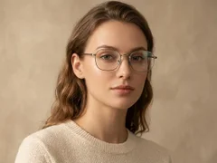 Rectangular Brown Titanium Glasses #BS0218-0107