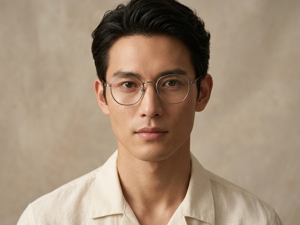 Rectangular Brown Titanium Glasses #BS0218-0107