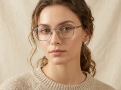 Rectangular Gray Titanium Glasses #BS0218-0108