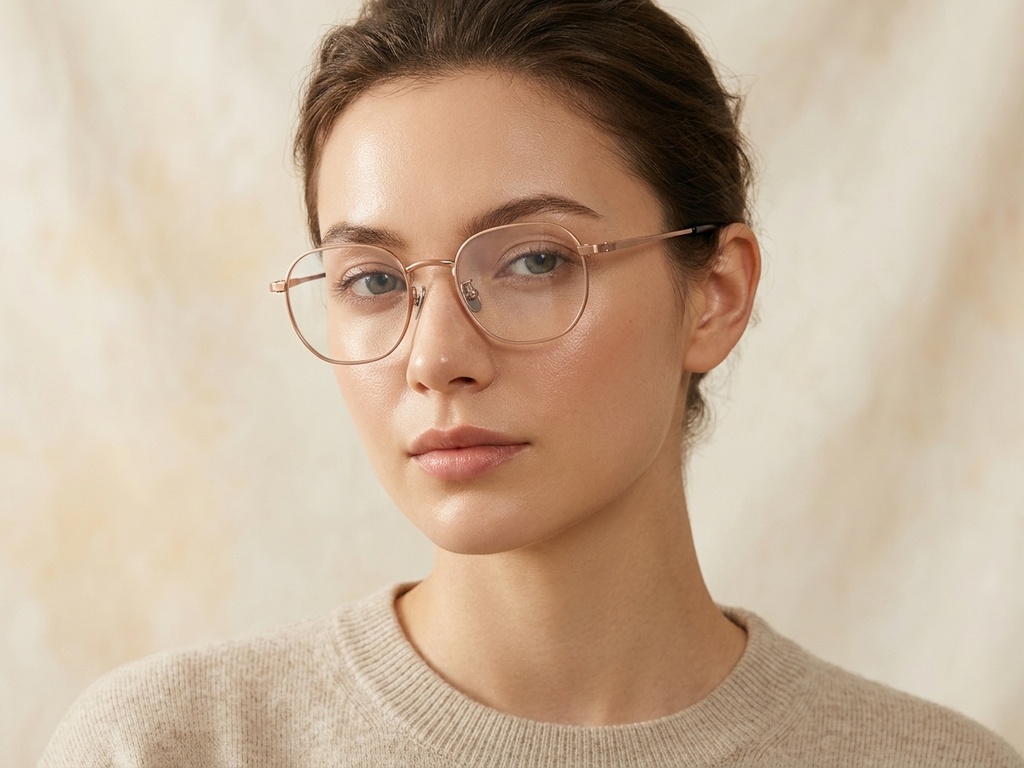 Rectangular Golden Titanium Glasses #BS0218-0109