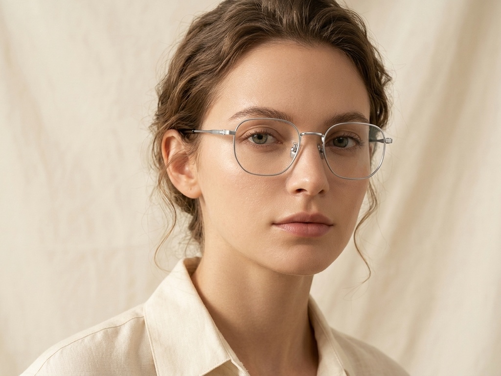Rectangular Silver Titanium Glasses #BS0218-0110