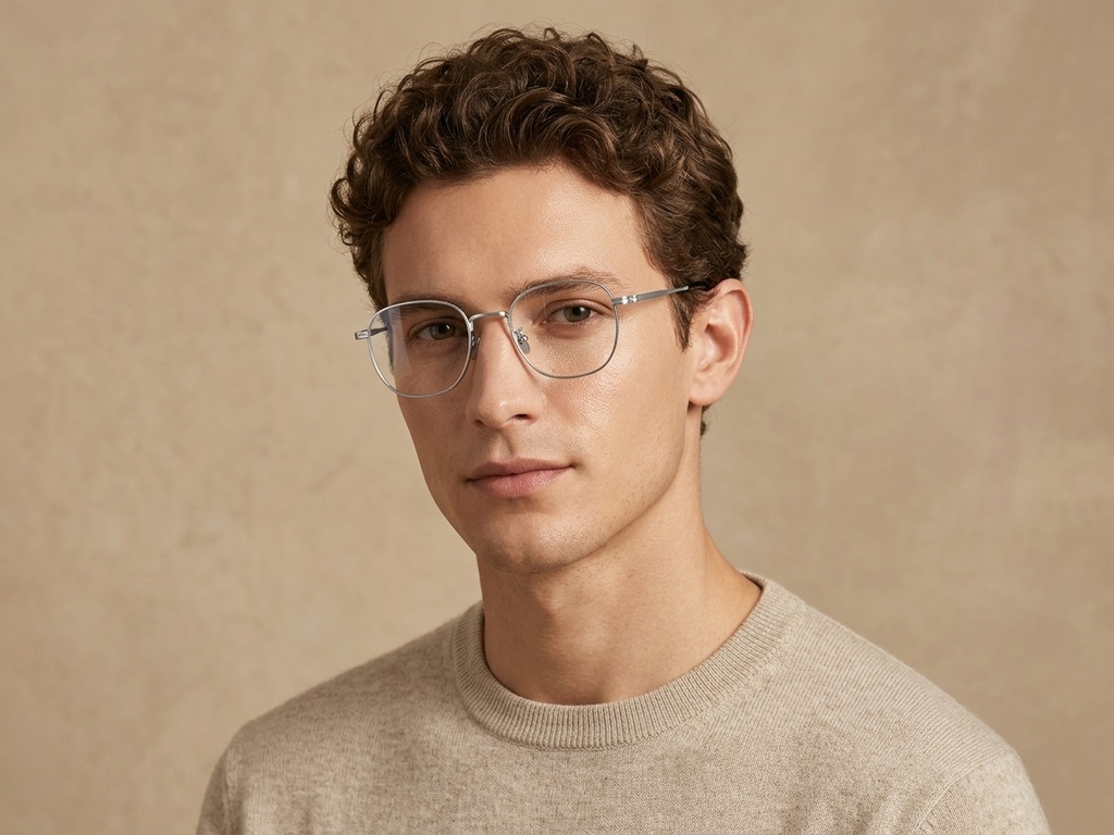 Rectangular Silver Titanium Glasses #BS0218-0110