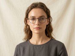 Oval Black Titanium Glasses #BS0218-0111