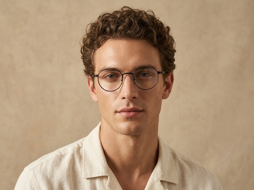 Oval Black Titanium Glasses #BS0218-0111