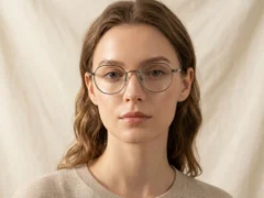 Oval Brown Titanium Glasses #BS0218-0112