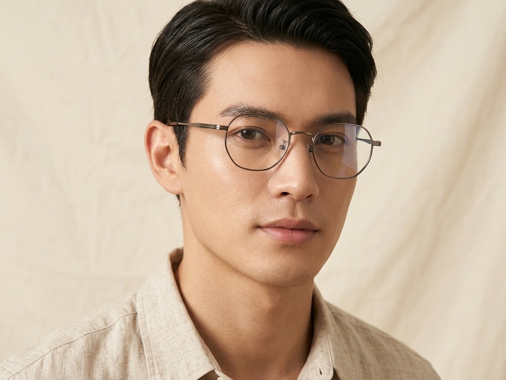 Oval Brown Titanium Glasses #BS0218-0112
