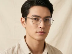 Oval Brown Titanium Glasses #BS0218-0112